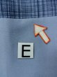Photo18: M1128E Vintage Japanese  Grayish Light Blue Men's Juban / Silk. Plaid Checks   (Grade B) (18)