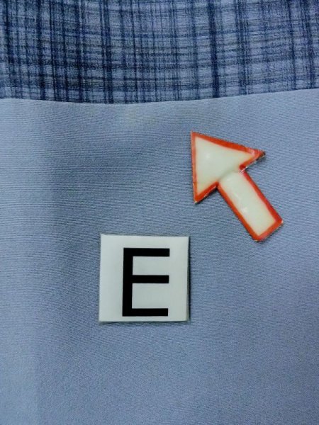 Photo18: M1128E Vintage Japanese  Grayish Light Blue Men's Juban / Silk. Plaid Checks   (Grade B) (18)