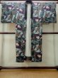 Photo1: M1128F Vintage Japanese   Green Men's Juban / Silk. Temple,   (Grade C) (1)