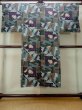 Photo2: M1128F Vintage Japanese   Green Men's Juban / Silk. Temple,   (Grade C) (2)