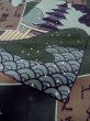 Photo8: M1128F Vintage Japanese   Green Men's Juban / Silk. Temple,   (Grade C) (8)