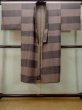 Photo1: M1128G Vintage Japanese   Brown Men's Juban / Silk. Plaid Checks   (Grade A) (1)
