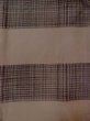 Photo3: M1128G Vintage Japanese   Brown Men's Juban / Silk. Plaid Checks   (Grade A) (3)