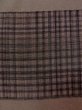 Photo6: M1128G Vintage Japanese   Brown JUBAN undergarment / Silk. Plaid Checks   (Grade A) (6)
