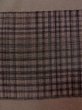 Photo6: M1128G Vintage Japanese   Brown Men's Juban / Silk. Plaid Checks   (Grade A) (6)