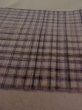 Photo8: M1128G Vintage Japanese   Brown Men's Juban / Silk. Plaid Checks   (Grade A) (8)