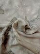 Photo11: M1128H Vintage Japanese   Gray Men's Juban / Silk. UME plum bloom,   (Grade B) (11)