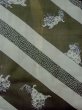 Photo3: M1128I Vintage Japanese  Grayish Green JUBAN undergarment / Silk. Tiger,   (Grade C) (3)