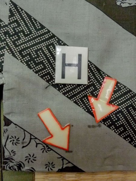 Photo18: M1128I Vintage Japanese  Grayish Green Men's Juban / Silk. Tiger,   (Grade C) (18)