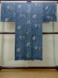 Photo2: M1128J Vintage Japanese   Blue JUBAN undergarment / Wool. Bird, Sword guard pattern  (Grade D) (2)
