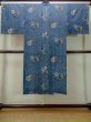 Photo2: M1128J Vintage Japanese   Blue Men's Juban / Wool. Bird, Sword guard pattern  (Grade D) (2)