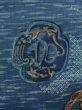 Photo6: M1128J Vintage Japanese   Blue Men's Juban / Wool. Bird, Sword guard pattern  (Grade D) (6)