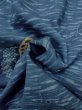 Photo11: M1128J Vintage Japanese   Blue Men's Juban / Wool. Bird, Sword guard pattern  (Grade D) (11)