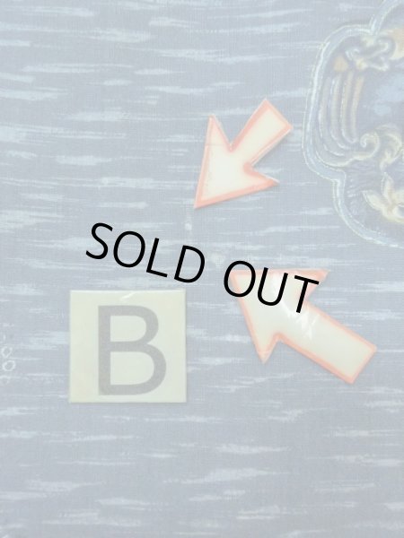 Photo15: M1128J Vintage Japanese   Blue Men's Juban / Wool. Bird, Sword guard pattern  (Grade D) (15)