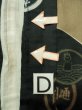 Photo17: M1128K Vintage Japanese   Black JUBAN undergarment / Synthetic. Rock Seven Gods of Fortune design, old coins pattern.  (Grade D) (17)