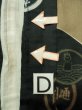Photo17: M1128K Vintage Japanese   Black Men's Juban / Synthetic. Rock Seven Gods of Fortune design, old coins pattern.  (Grade D) (17)