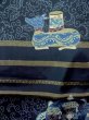Photo3: M1128M Vintage Japanese   Indigo Blue JUBAN undergarment / Synthetic. Bird,   (Grade C) (3)