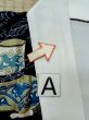 Photo13: M1128M Vintage Japanese   Indigo Blue Men's Juban / Synthetic. Bird,   (Grade C) (13)