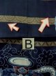 Photo14: M1128M Vintage Japanese   Indigo Blue JUBAN undergarment / Synthetic. Bird,   (Grade C) (14)