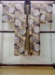 Photo1: M1128N Vintage Japanese   Brown JUBAN undergarment / Cotton. Flower,   (Grade D) (1)