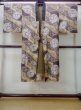 Photo1: M1128N Vintage Japanese   Brown Men's Juban / Cotton. Flower,   (Grade D) (1)