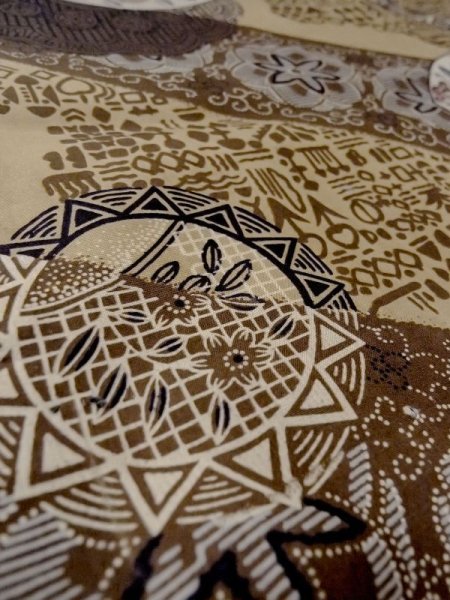 Photo10: M1128N Vintage Japanese   Brown Men's Juban / Cotton. Flower,   (Grade D) (10)