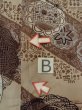 Photo15: M1128N Vintage Japanese   Brown Men's Juban / Cotton. Flower,   (Grade D) (15)