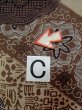 Photo16: M1128N Vintage Japanese   Brown Men's Juban / Cotton. Flower,   (Grade D) (16)