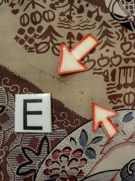 Photo18: M1128N Vintage Japanese   Brown Men's Juban / Cotton. Flower,   (Grade D) (18)