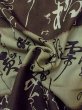 Photo11: M1128O Vintage Japanese  Grayish Brown JUBAN undergarment / Cotton.  Japanese characteres design  (Grade D) (11)