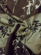 Photo11: M1128O Vintage Japanese  Grayish Brown Men's Juban / Cotton.  Japanese characteres design  (Grade D) (11)
