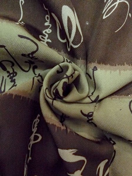 Photo12: M1128O Vintage Japanese  Grayish Brown Men's Juban / Cotton.  Japanese characteres design  (Grade D) (12)