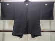 Photo2: M1128P Vintage Japanese   Black HAORI short jacket / Silk.    (Grade D) (2)