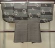 Photo3: M1128Q Vintage Japanese   Brown HAORI short jacket / Silk. Abstract pattern   (Grade C) (3)