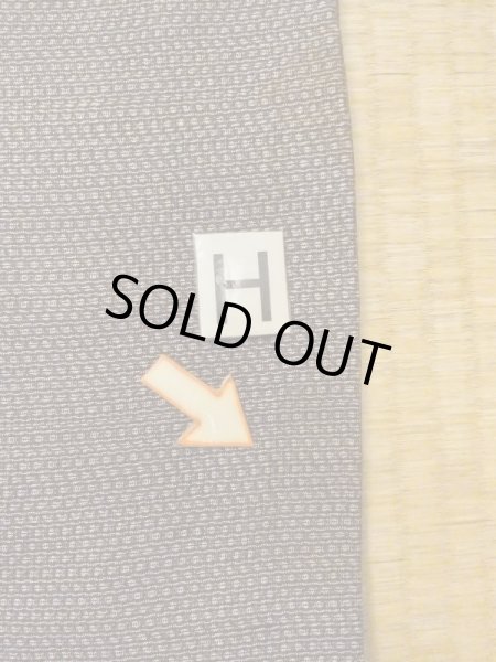 Photo19: M1128Q Vintage Japanese   Brown HAORI short jacket / Silk. Abstract pattern   (Grade C) (19)