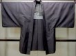 Photo1: M1128R Vintage Japanese  Bluish Gray HAORI short jacket / Silk. Tortoise-shell pattern(Hexagonal pattern)   (Grade B) (1)