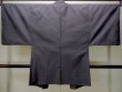 Photo2: M1128R Vintage Japanese  Bluish Gray HAORI short jacket / Silk. Tortoise-shell pattern(Hexagonal pattern)   (Grade B) (2)