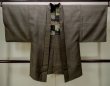 Photo1: M1128U Vintage Japanese   Brown HAORI short jacket / Silk. Abstract pattern   (Grade D) (1)