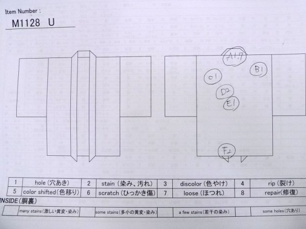 Photo15: M1128U Vintage Japanese   Brown HAORI short jacket / Silk. Abstract pattern   (Grade D) (15)