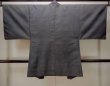 Photo2: M1128V Vintage Japanese  Bluish Gray HAORI short jacket / Silk. Abstract pattern   (Grade C) (2)