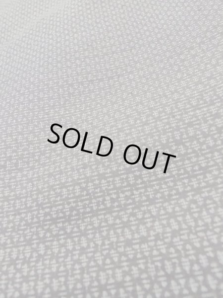 Photo5: M1128V Vintage Japanese  Bluish Gray HAORI short jacket / Silk. Abstract pattern   (Grade C) (5)