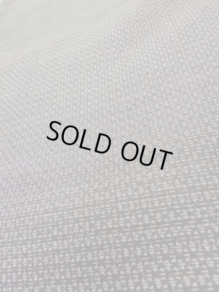 Photo6: M1128V Vintage Japanese  Bluish Gray HAORI short jacket / Silk. Abstract pattern   (Grade C) (6)