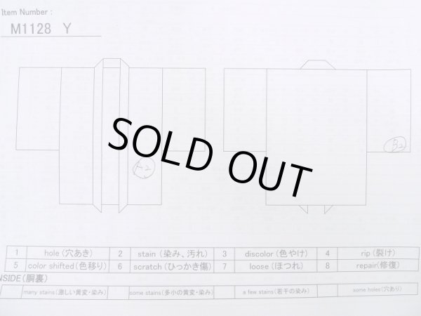 Photo14: M1128Y Vintage Japanese   Black HAORI short jacket / Silk.    (Grade B) (14)