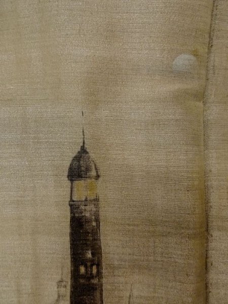 Photo8: M1128Z Vintage Japanese   Black HAORI short jacket / Silk.    (Grade B) (8)