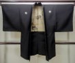 Photo1: Mint M1129A Vintage Japanese   Black HAORI short jacket / Silk.    (Grade A) (1)