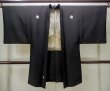 Photo1: Mint M1129C Vintage Japanese   Black HAORI short jacket / Silk.  Lining: satin  (Grade A) (1)