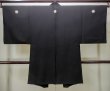 Photo2: Mint M1129C Vintage Japanese   Black HAORI short jacket / Silk.  Lining: satin  (Grade A) (2)