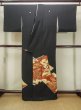 Photo2: Mint M1207B Vintage Japanese women   Black TOMESODE formal / Silk. Peony,   (Grade A) (2)