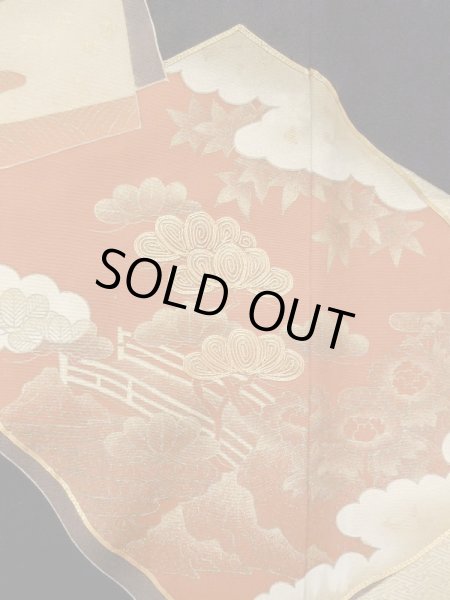 Photo8: Mint M1207B Vintage Japanese women   Black TOMESODE formal / Silk. Peony,   (Grade A) (8)