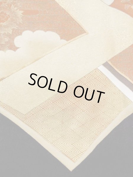 Photo9: Mint M1207B Vintage Japanese women   Black TOMESODE formal / Silk. Peony,   (Grade A) (9)